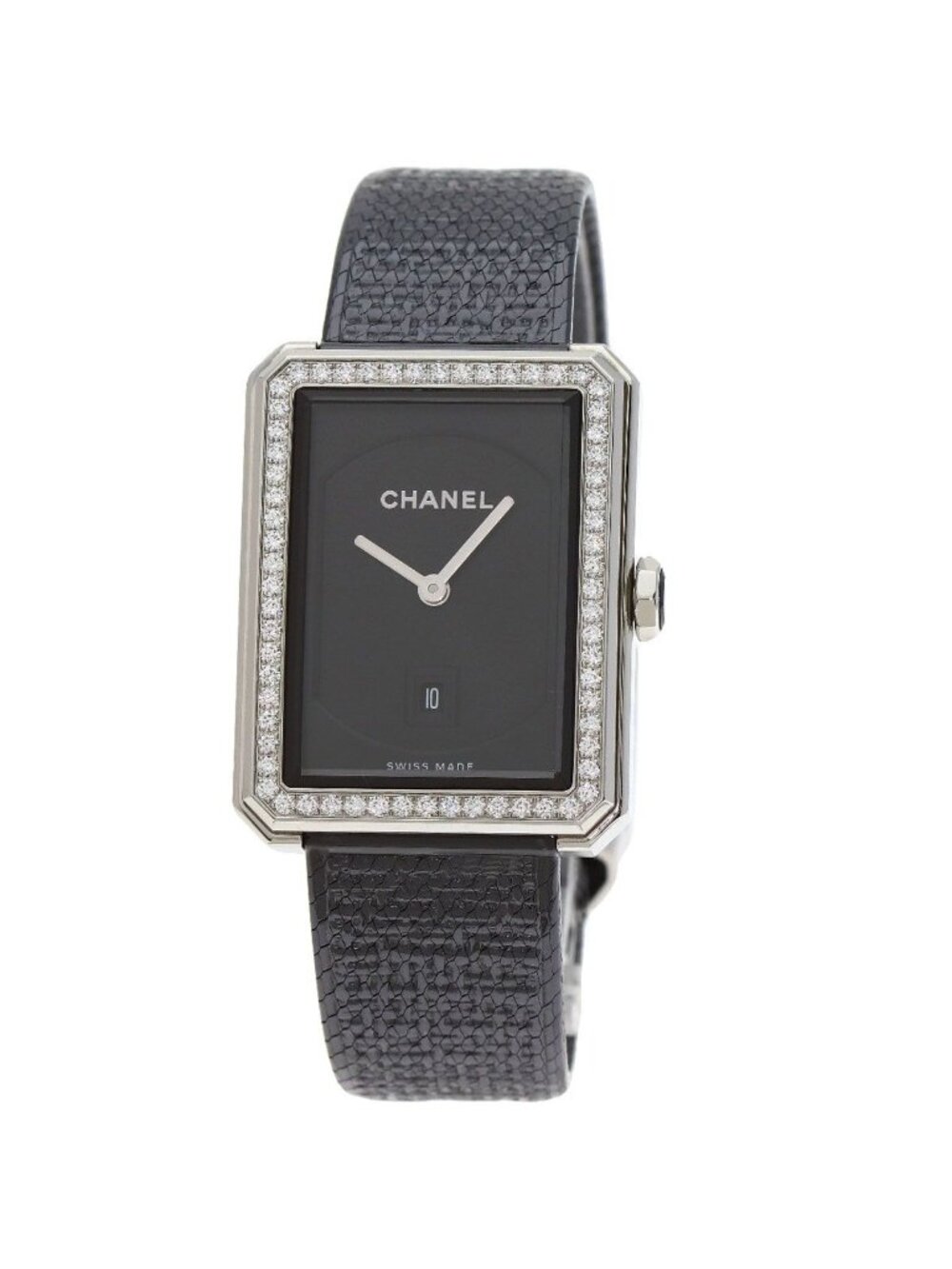 Chanel Boyfriend Tweed Diamond Watch SS